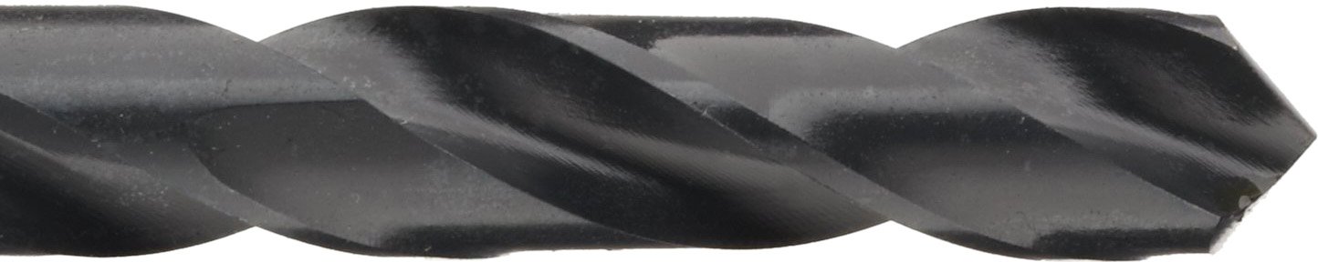 Chicago Latrobe 239 High-Speed Steel Reduced Shank Drill Bit, Black Oxide Finish, Round Shank, 118 Degree Conventional Point, 7/16