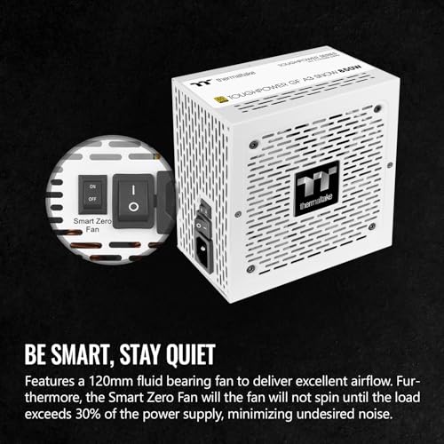 Image of Thermaltake Toughpower GF A3 Snow Edition 850W 80+ Gold Full Modular SLI /Crossfire Ready ATX 3.1 Power Supply; PCI-E 5.1 450W 12V-2x6 Connector Included; PS-TPD-0850FNFAGU-N; 10 Year Warranty