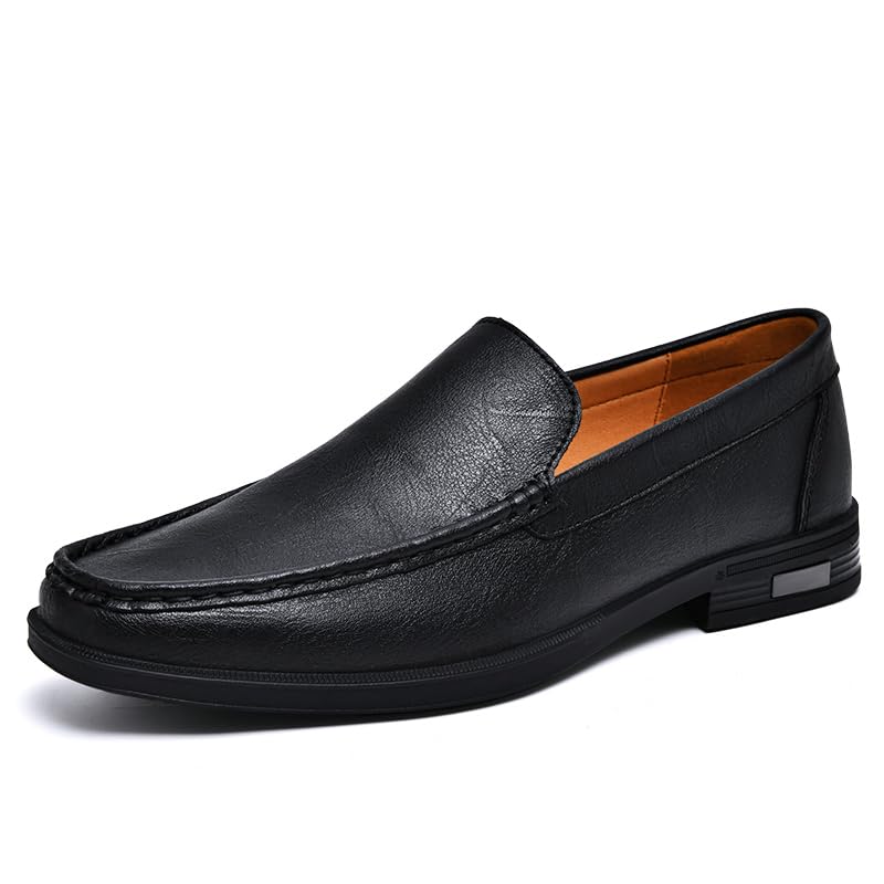 Mens Slip On Leather Loafers Casual Blue Black Formal Dress Shoes Office Driving Wedding Party