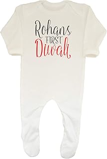 Shopagift Baby,Clothing,Baby Boys 0-24m,Sleepwear & Robes,Sleepsuits Shopagift Baby Personalised Any Name First Diwali Sleepsuit Romper
