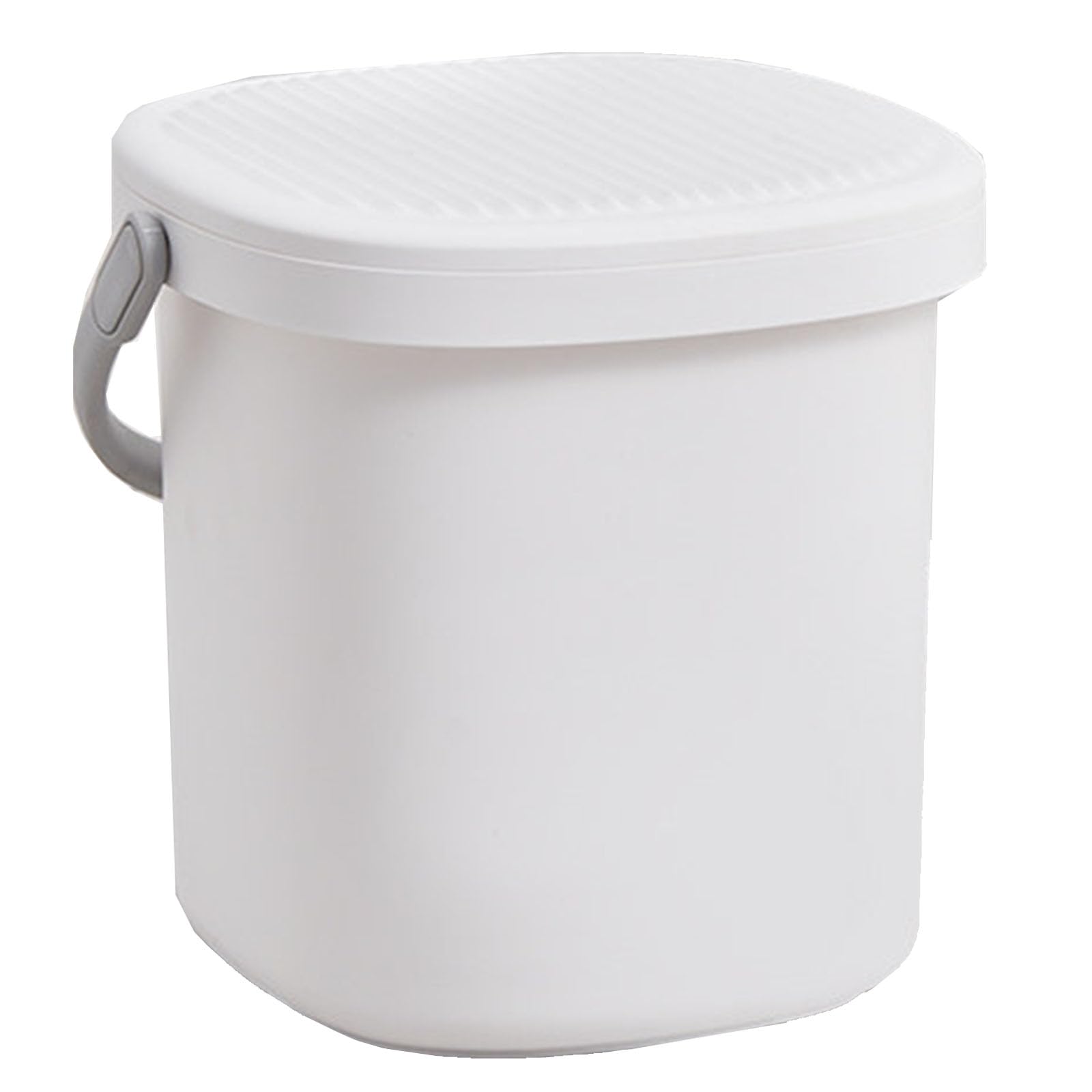 Seau en Plastique avec Couvercle, Rangement Polyvalent Portable (26.5x26x21cm)