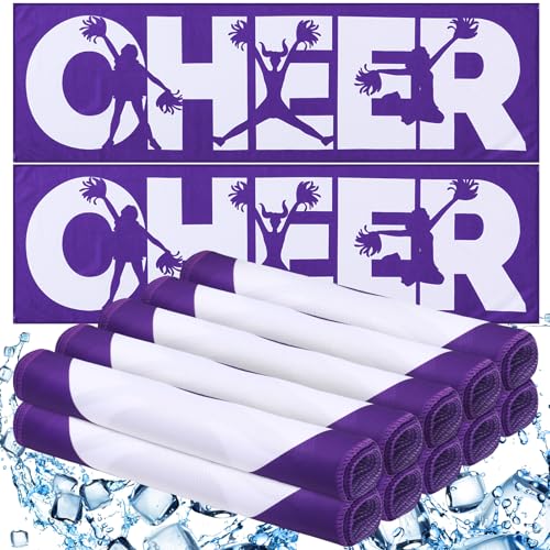 Windkream 12 Pcs Cheerleader Cooling Towel Cheer Team Gifts Bulk, Purple