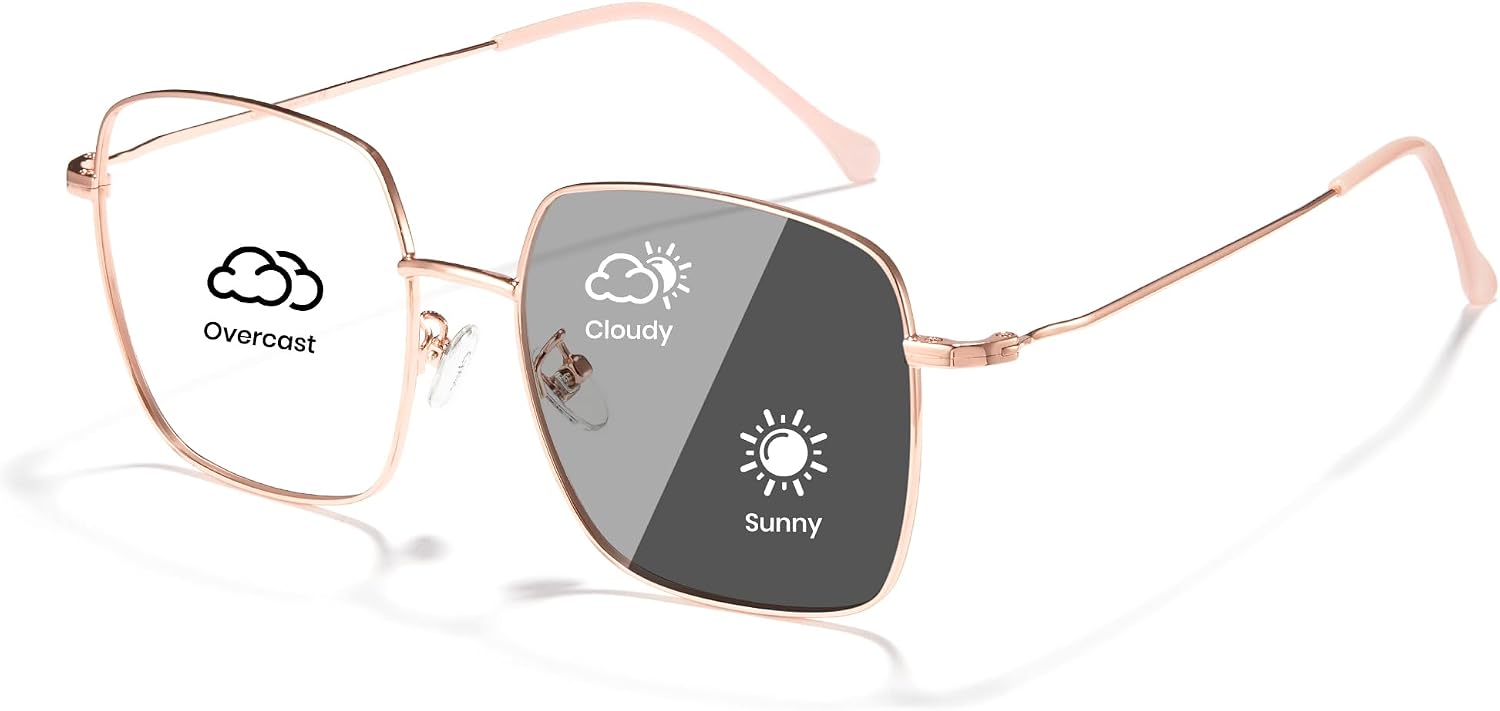 Cyxus Women Blue Light Bloking Glasses Anti Blue Light Glasses Square Retro Metal Frame Glasses