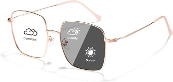 Cyxus Women Blue Light Bloking Glasses Anti Blue Light Glasses Square Retro Metal Frame Glasses