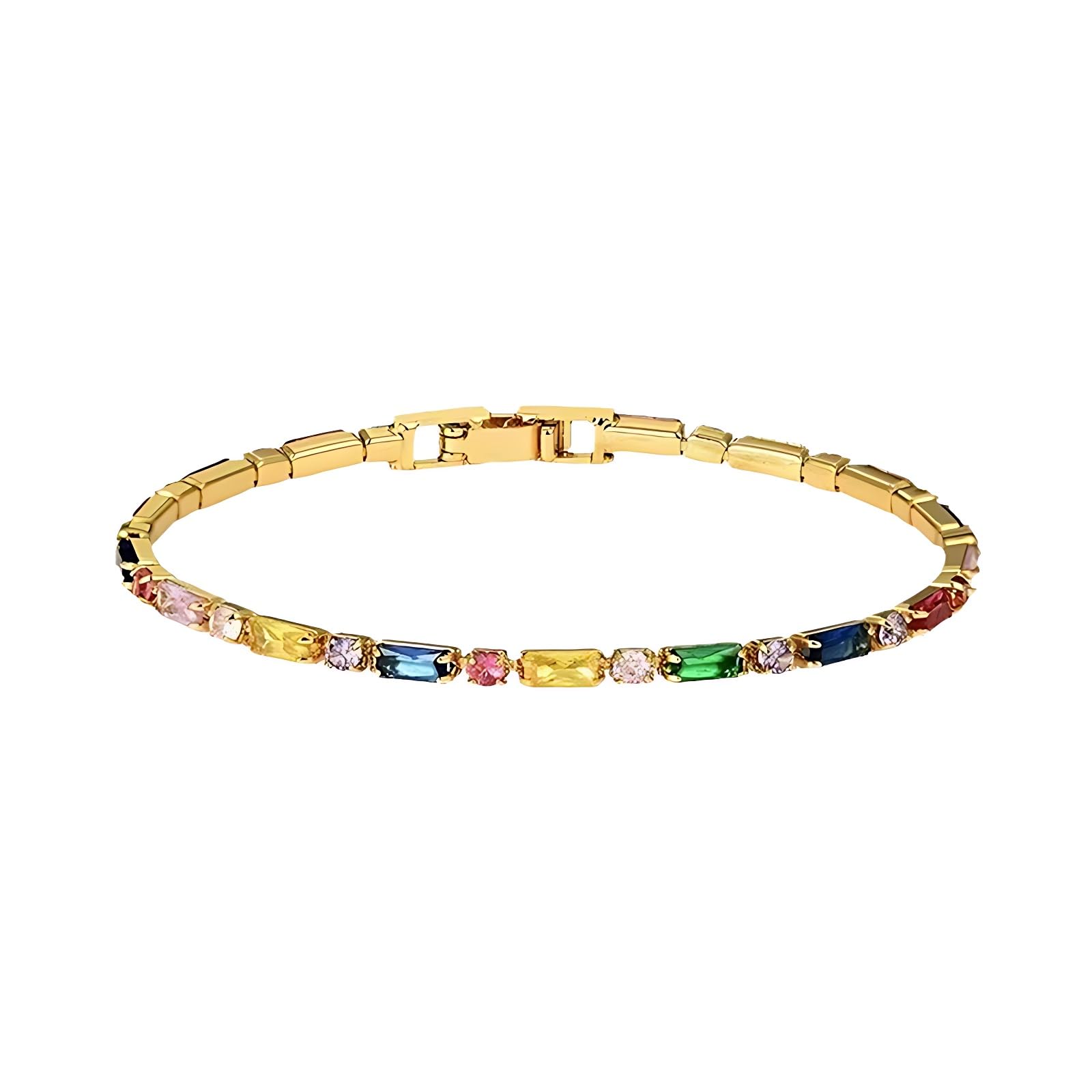 Multi Colored Crystal Tennis Bracelet Boho Cubic Zirconia Bracelet for WomenColour