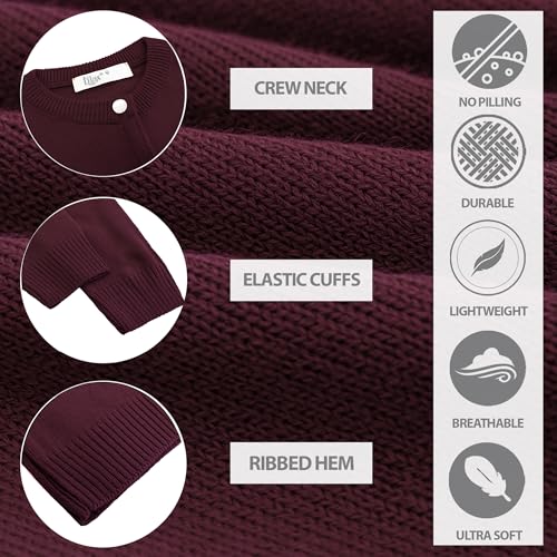 Lilax Little Girls' Knit Basic Cardigan, Long Sleeve Button Up Sweater4