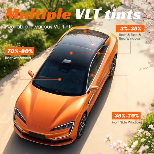 Image of Window Tint Car 70% VLT, 20 inch x30' Ceramic Window Roll for Privacy Sun & Glare Protection UV Heat Blocking, Scratch Resistant 5-Layer