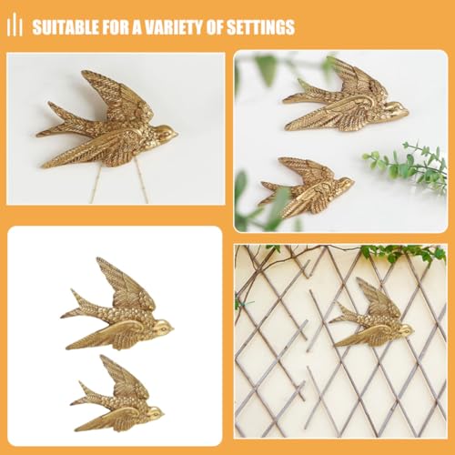 Oiseau en résine or déco murale pour sublimer un mur vide et sans vie - 3