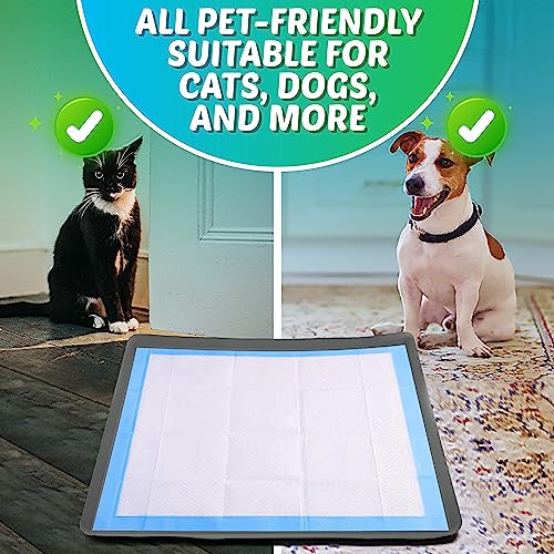 Image of TidyFriend 2 Pack Dog Pee Pad Holder Tray Fits for 36 inch x 36 inch Wee Wee Pee Pads - Stable Grip, Raised Edges, Quick-Wipe Silicone Surface Dog Potty Tray Holder for Indoor Flooring Protection (Grey)