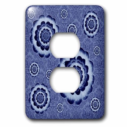 Funda para interruptor de luz de flores azul celeste 3dRose lsp_32130_6 placa decorativa pared 2