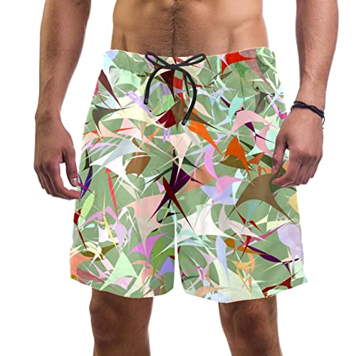 Short de plage abstrait coloré maillots de bain pour hommes JDEZ