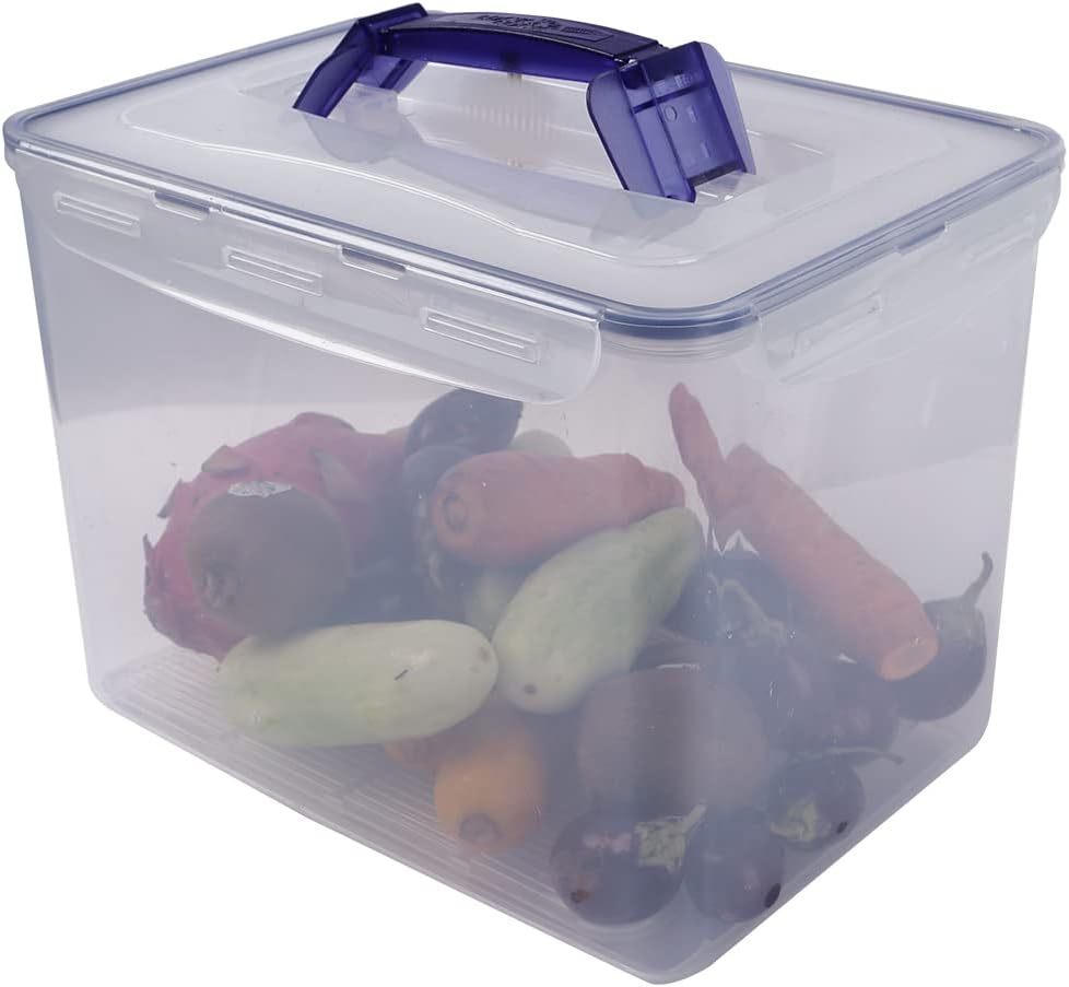 Lock n Lock 406-Fluid Ounce Rectangular Container with Handle and Drain Grate, Tall, 50-Cup