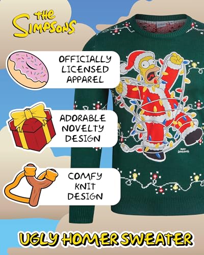 The Simpsons Mens Ugly Christmas Sweater Homer Holiday Pullover | Officially Licensed, Bold Ugly Sweater, Festive Comfortable Fit, Great For Parties &Amp; Gift Giving 2 The Simpsons Mens Ugly Christmas Sweater Homer Holiday Pullover | Officially Licensed, Bold Ugly Sweater, Festive Comfortable Fit, Great For Parties &Amp; Gift Giving - Image 3