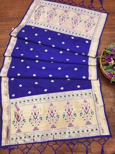 Image of DEVANGI Women's Woven Paithani Banarasi Silk Dupatta /Chunni For Women, Floral Print 1 Meter Wide and 2.3 Meter Length Printed Designer Dupatta /Chunni For Girls