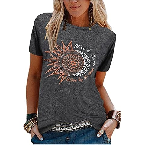 riou Camisetas Manga Corta Mujer Tallas Grandes Vintage Cover