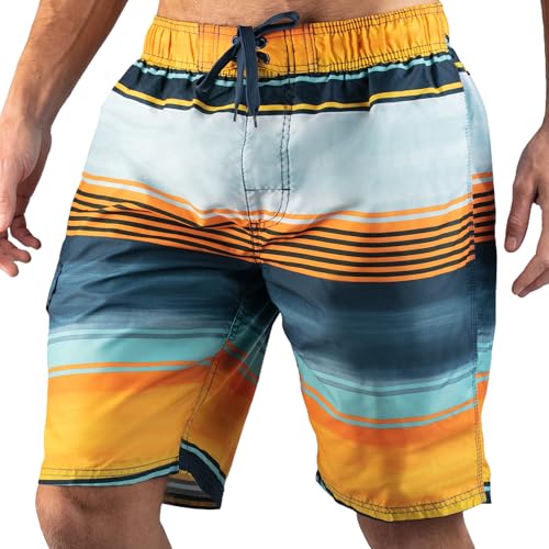 Image of Kanu Surf Men's Big Viper Extended Size Stripe Swim Trunk