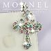 IP525-B Rainbow Crystal Cross Anti Dust Plug Cover Charm for iPhone Android 3.5mm
