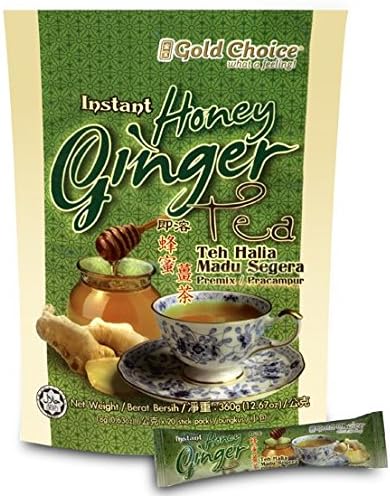 1 Pack Malaysia Gold Choice Honey Ginger Tea 20 Sachets 18g Per Sachet