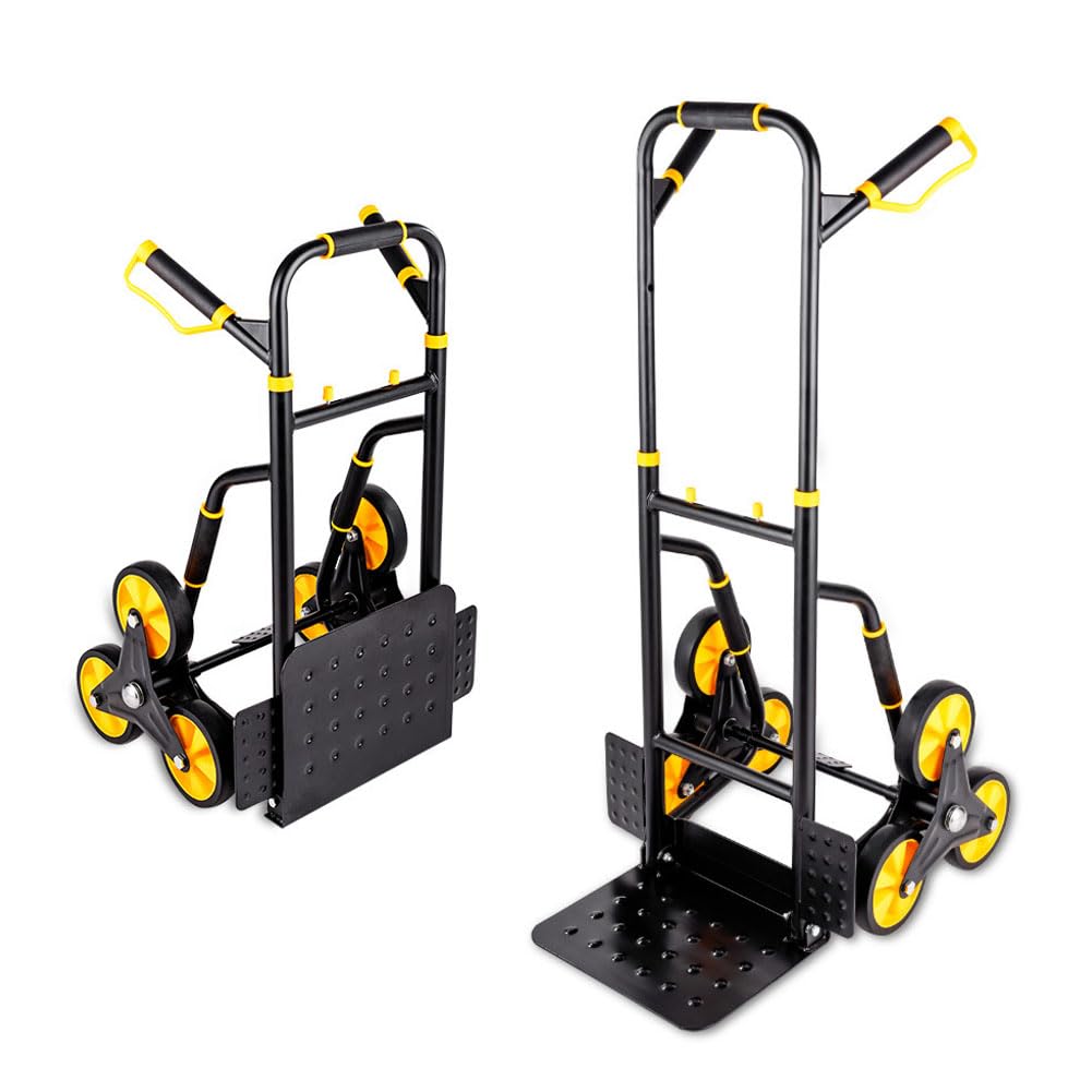 Camión de carga para escalera, camión de mano resistente con capacidad de 250 kg, perfecto para centros comerciales, almacenes y mudanzas, carrito de transporte fácil de escaleras