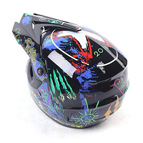 image for Eapmic Youth Kids Offroad Gear Combo Helmet Gloves Goggles DOT Motocro