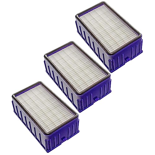 vhbw 3x Staubsaugerfilter kompatibel mit Dyson DC-11, DC11 Allergy Staubsauger - HEPA-Nachmotor-Filter Weiß Lila