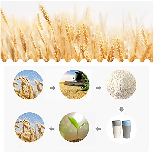 Shopwithgreen 4 Pcs Unbreakable Reusable Drinking Cups (13.5 Oz), Tea Juice Coffee Cup Wheat Straw Plastic Tumbler Set 4-Multicolor, Dishwasher Safe #TOP5