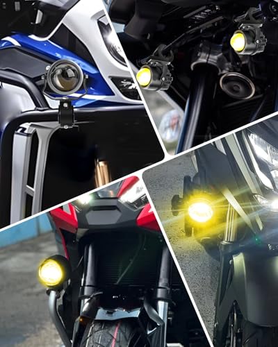 Image of CO LIGHT Gen 3 LED Motorcycle Fog Lights 90W 30000LM Long Range White Amber Beam Strobe Safety Modes IP68 Waterproof Shock Resistant Easy Plug and Play Installation 2 Piece Kit