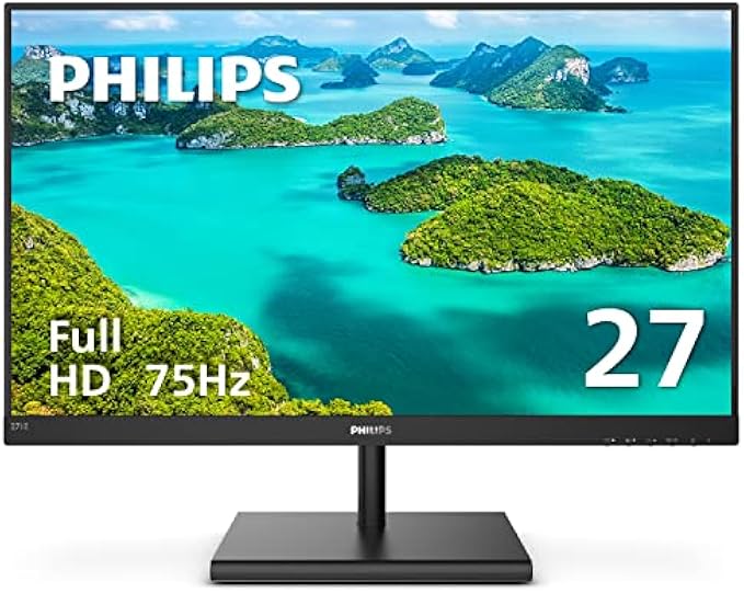 PHILIPS 271E1S 27" Frameless Monitor, Full HD IPS 1080P, 124% sRGB, FreeSync 75Hz, VESA, 4Yr Advance Replacement
