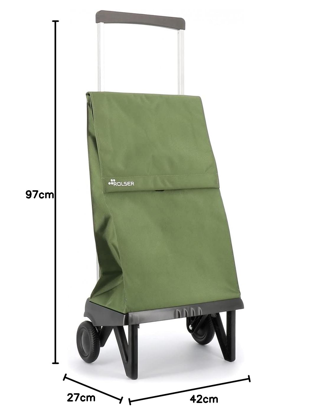 Carrello Portaspesa Rolser Plegamatic MF Pieghevole 2 Ruote - Kaki