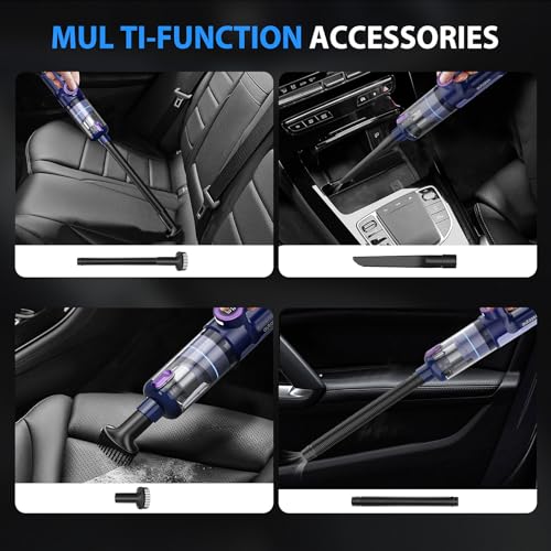 Image of 17000PA Cordless Handheld Vacuum Cleaner, 100W Brushless Motor, 2H Type-C Fast Charging, LED Screen & Light, Portable for Car, Home, Pet Hair