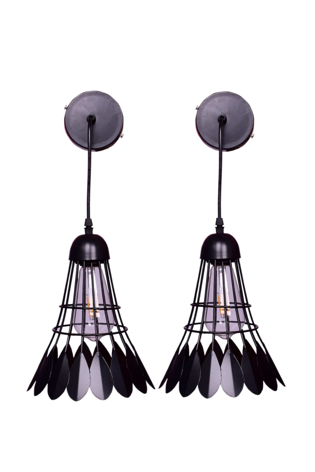 Tyron Light Modern Badminton Tennis Shuttle Cock Pendant Hanging Lights Lamps Without Bulb for Home Decor (Black) Pack of-2-image-17