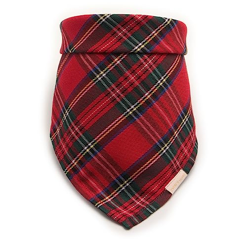 RUTH&BOAZ Traditional Scottish Tartan Plaid Christmas Snap On Dog Bandanas (Red,S), Small - Image 3
