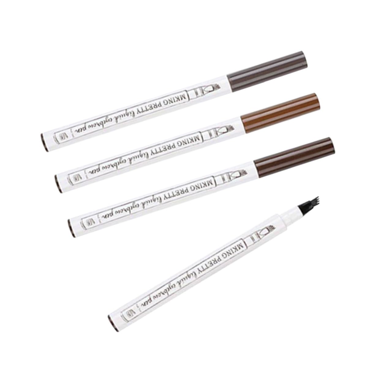 minkissy 12pezzi Penna Sopracciglia Denti Makeup Naturale Per Sopracciglia Castagno Marrone Scuro Nero