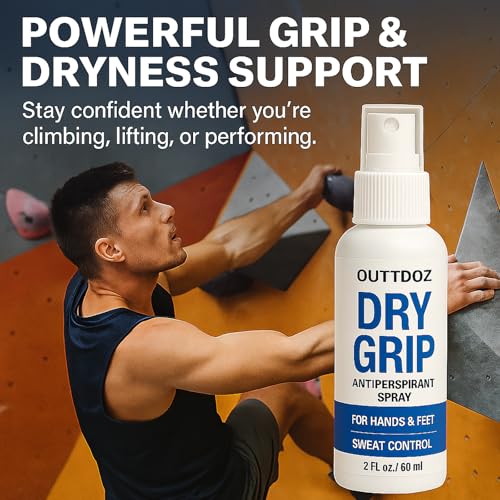DryGrip Antiperspirant Spray for Sweaty Hands & Feet, 15% Aluminum Chloride, Fragrance-Free Hand & Foot Sweat Control for Sports, Work & Everyday Use