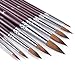 Fuumuui 6-Piece Extended Needle Point Watercolor Brushes - Synthetic & Sable Blend, Extra Long Tip For Fine Detailing, Short Handle