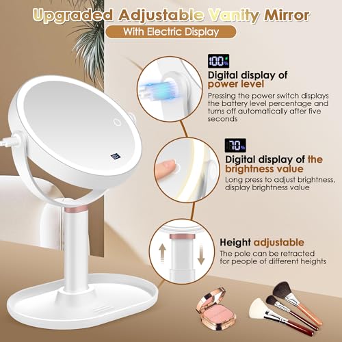 Espejo de Maquillaje MIYADIVA con Luces y Aumento 30X miniatura 2
