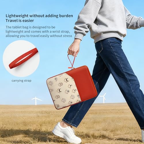 Image of MOCA Universal 7-8 Inch Tablet Sleeve Case, Polyester Protective Cover with Zipper and Wrist Strap, Compatible with Kindle, iPad mini, Samsung, Lenovo Tablets (Celestial Terra, 7-8 inch)
