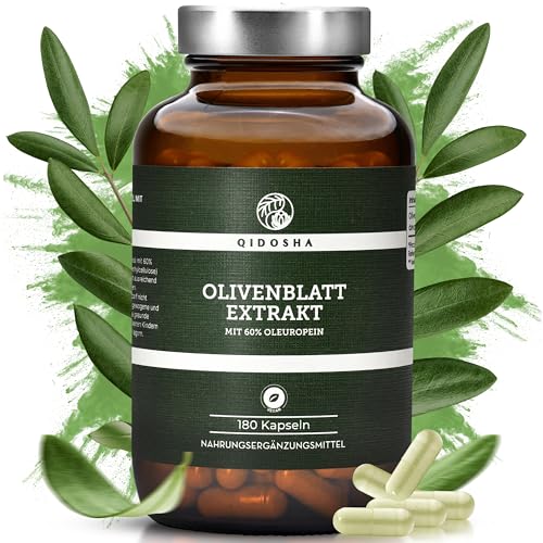 QIDOSHA® Olive Leaf Extract High Dose with 60% Oleuropein, 180 Capsules, Highest Oleuropein Content on the Market, Each Batch Tested for Pesticides and Heavy Metals in External Laboratory QIDOSHA® Olive Leaf Extract High Dose with 60% Oleuropein, 180 Capsules, Highest Oleuropein Content on the Market, Each Batch Tested for Pesticides and Heavy Metals in External Laboratory