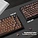 Womier PBT Keycaps, Custom Keyboard Caps 60 65 75 100 Percent, Shine Through Cherry Profile Keyboard Keys, Doubleshot Side Print Dye Sub Keycap Set (Walnut)