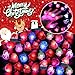 KIMOBER 50PCS Christmas Light Up Rings,Assorted Santa Snowman Flash LED Rings Toys Glow in the Dark Ring Toys for Xmas Kids Party Favors
