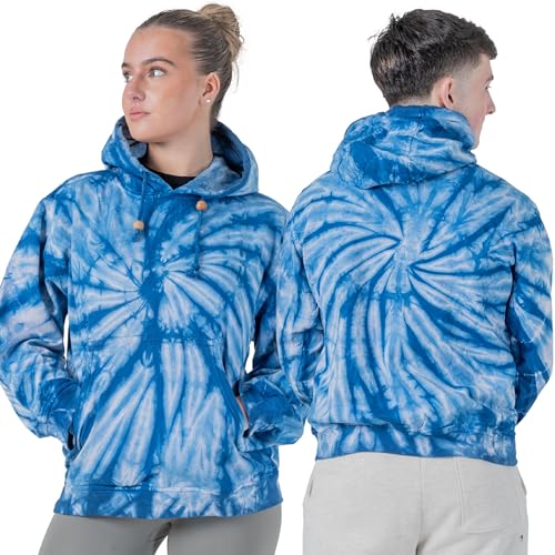 Ezhippie Sudadera con Capucha Tie Dye Colorful para Hombre, 2XL