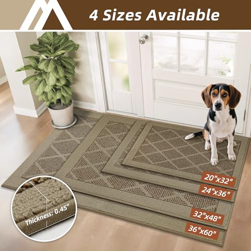 COSY HOMEER Non-Slip Door Mat 36"x60", Entryway Rugs Low Profile Absorbent Dirt Trapper Doormat for Front Entrance, Washable Polypropylene Entry Mat (Beige) — view 5