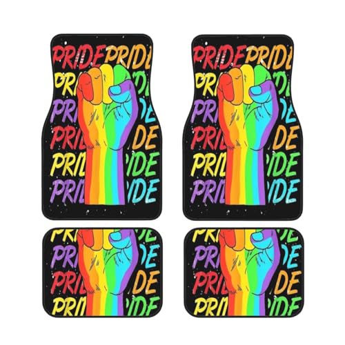 Alfombrillas de coche LGBTQ+ con arcoíris set de 4 piezas de goma para SUV