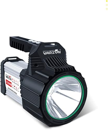 PNNERR - Foco de linterna LED de trabajo, linterna recargable, foco de búsqueda para exteriores