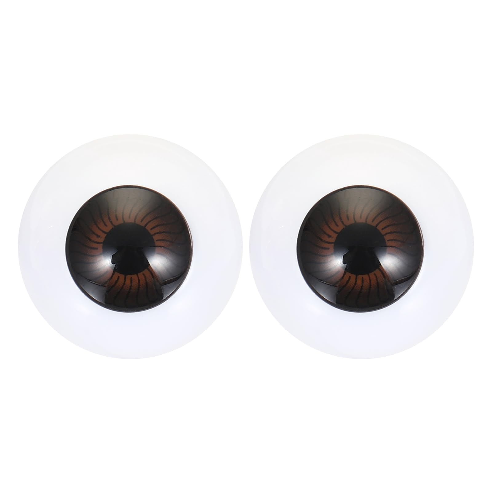 PATIKIL 24mm Doll Eyes,1 Pair Realistic Acrylic Eyes Plastic Half Eyeballs for Dolls Masks Halloween Props Art Craft, Dark Brown