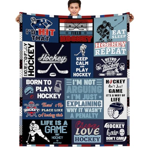 BUUGVIIL Hockey Gifts for Boys Men Hockey Blanket for Boys 8-12 Birthday Graduation Gifts for Hockey Lovers Player Blanket 60x50 to Keep Warm