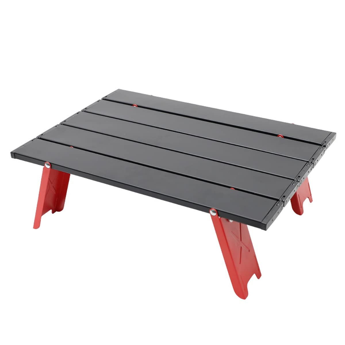 Opvouwbare campingtafel van aluminiumlegering met draagtas, eenvoudig te monteren, lichtgewicht draagbare tafels voor buiten koken, barbecue, camper, picknick (black 120x60x45cm