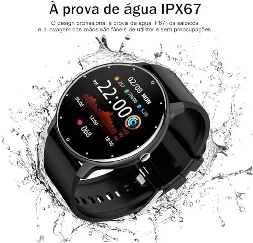Smartwatch Relógio Inteligente Android IOS Tela Full Touch 1.28