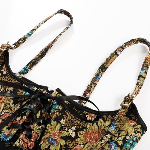 Image of Scarlet Darkness Corset Belt for Women Floral Renaissance Underbust Corset