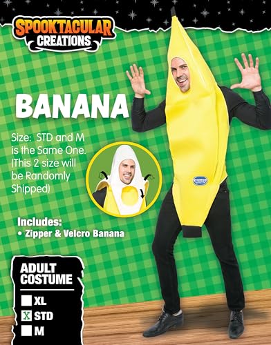 Spooktacular Creations Appealing Banana Costume Adult Deluxe Set for Halloween Dress Up Party and Roleplay Cosplay (Medium) Spooktacular Creations Appealing Banana Costume Adult Deluxe Set for Halloween Dress Up Party and Roleplay Cosplay (Medium)
